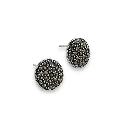Marcasite mandala stud earrings