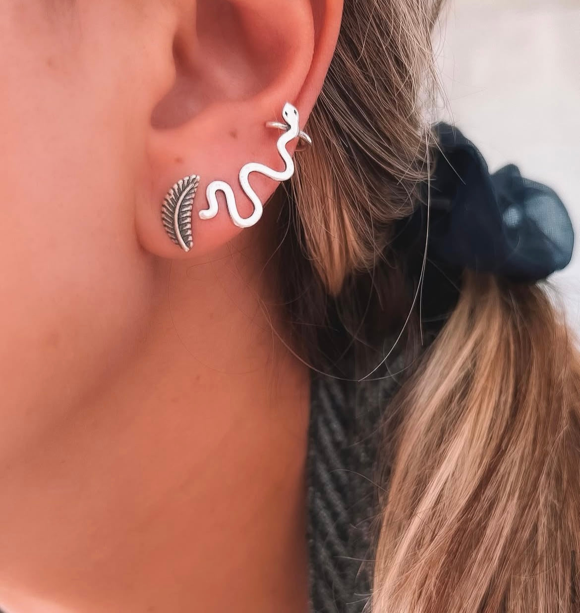 Slim Leaf Stud Earrings