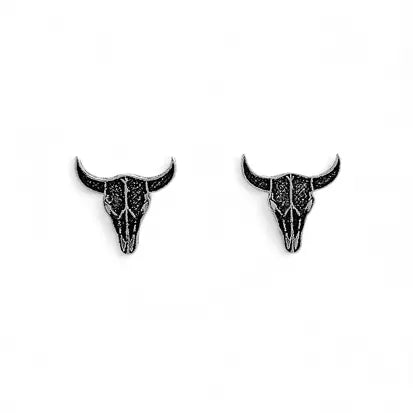 Bull skull stud earrings