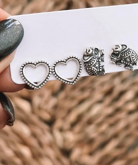 Cutout Heart Stud Earrings