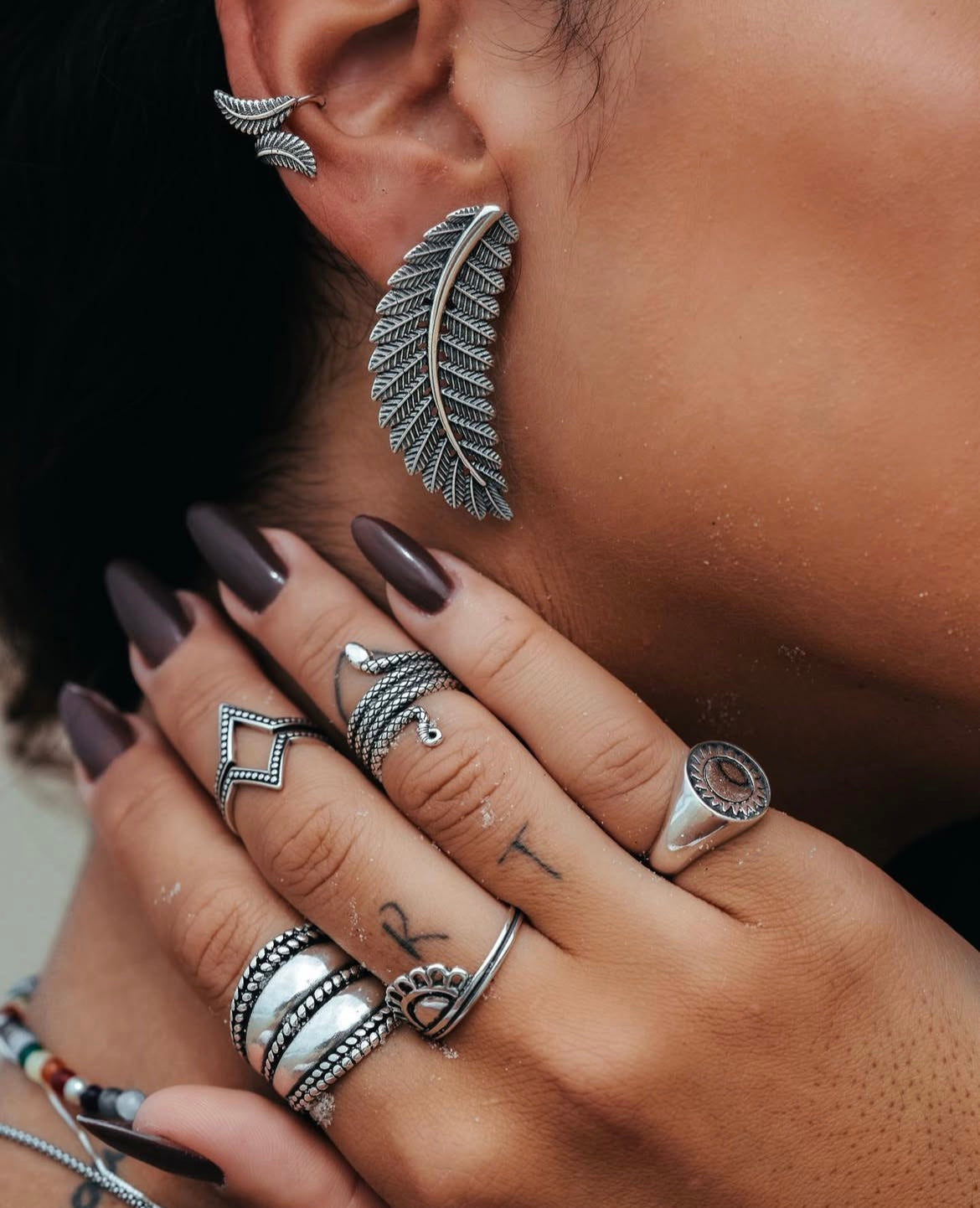 Oversized Bohemian Leaf Earrings