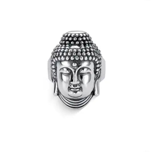 Textured Buddha head ring